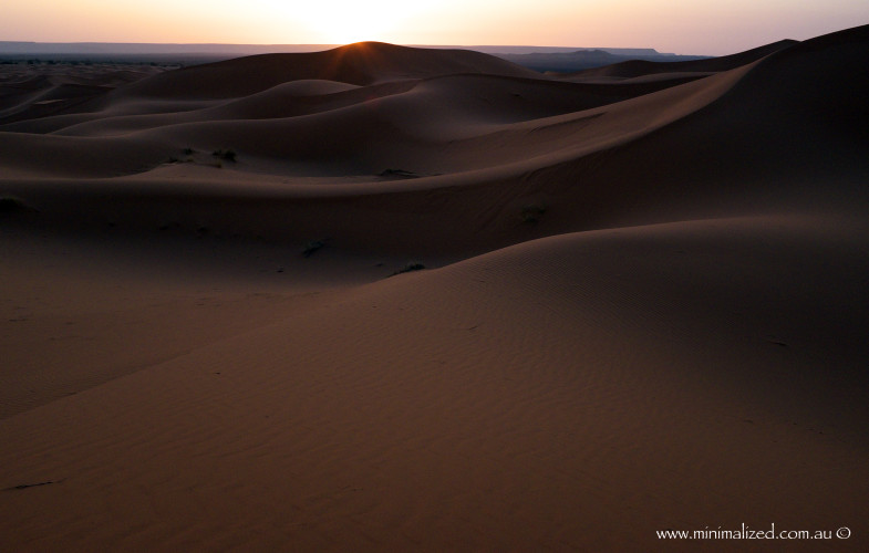 Sunrise in the Erg Chebbi dunes