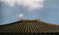 The perfect symmetry of a temple roof in Nezu.