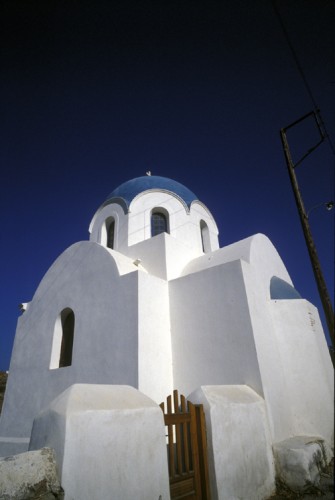 Traditional church on Ios Island in Greece